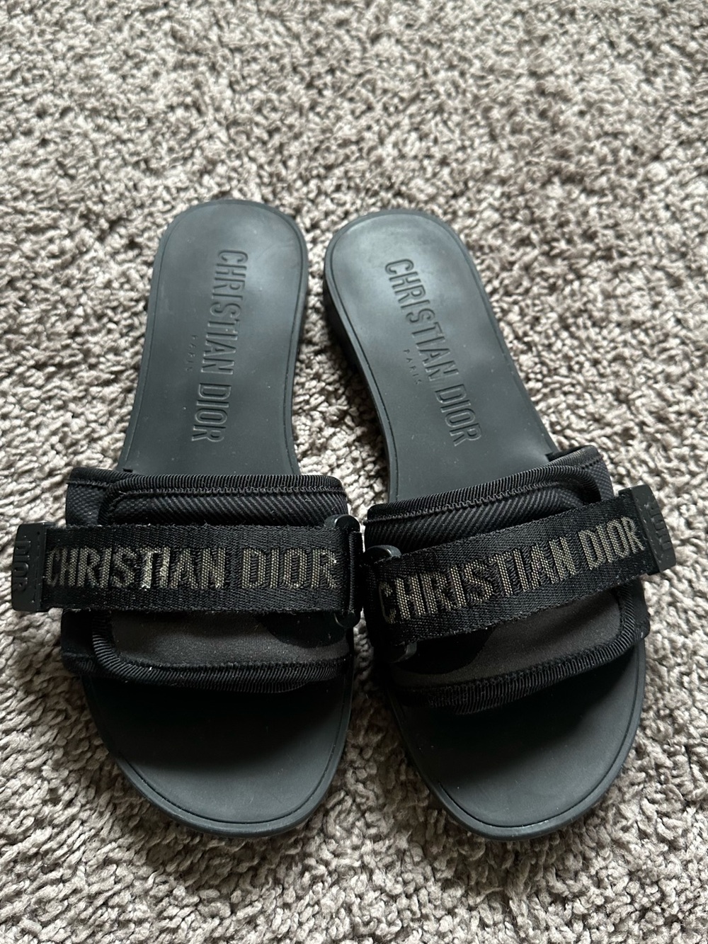 Christian Dior Black Slide Sandals